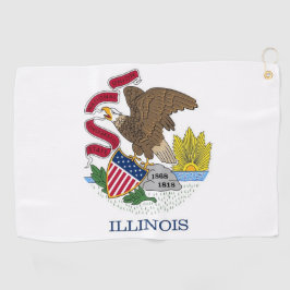 Golfhandtuch mit Flagge von Illinois, USA