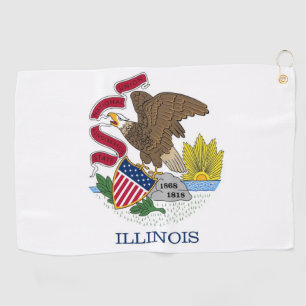 Golfhandtuch mit Flagge von Illinois, USA