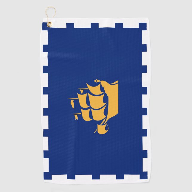 Golfhandtuch mit Flagge von Quebec City, Kanada (Vorderseite)