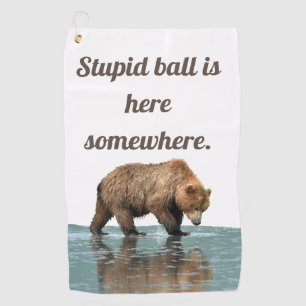Golfhandtuch mit Grizzlybär