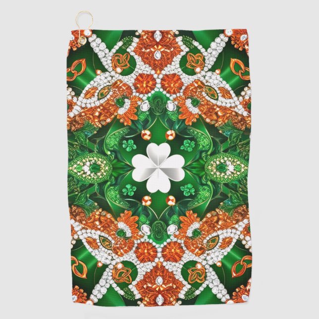Golfhandtuch mit irischen Farben (Vorderseite)
