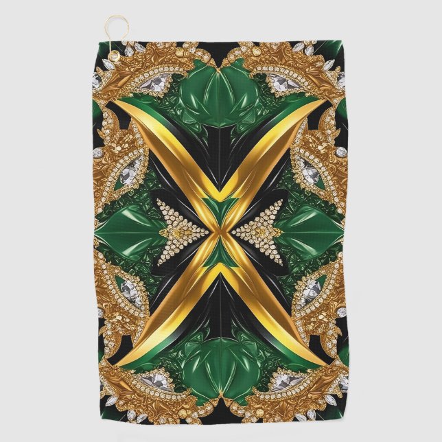 Golfhandtuch mit jamaikanischen Farben (Vorderseite)