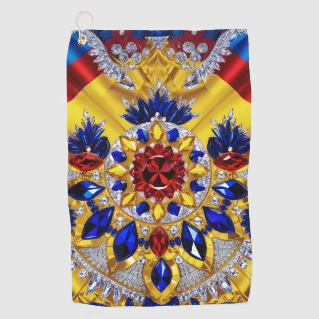 Golfhandtuch mit rumänischen Farben (Vorderseite)