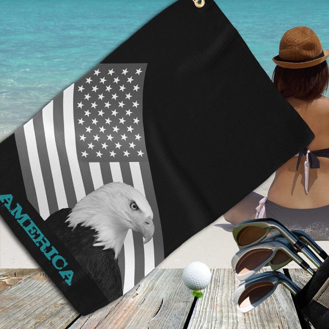 Golfing America & United Staaten, Adler / Fahne Golfhandtuch (Von Creator hochgeladen)