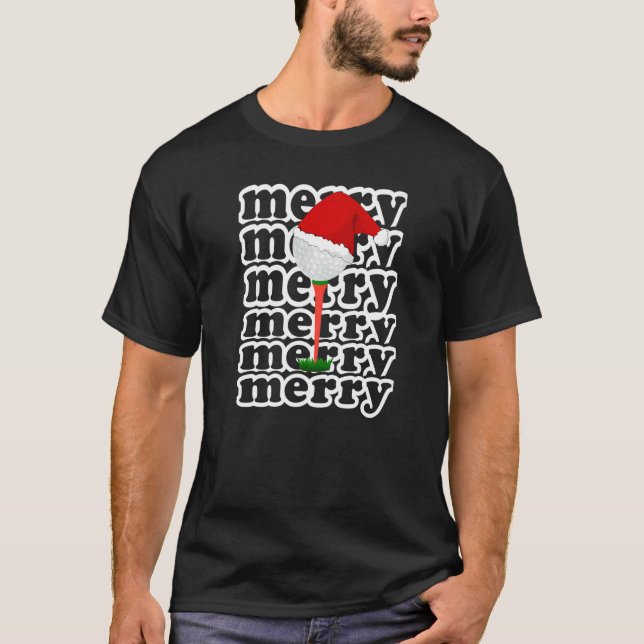Golfing Christmas Holiday Golf Ball  1 T-Shirt (Vorderseite)