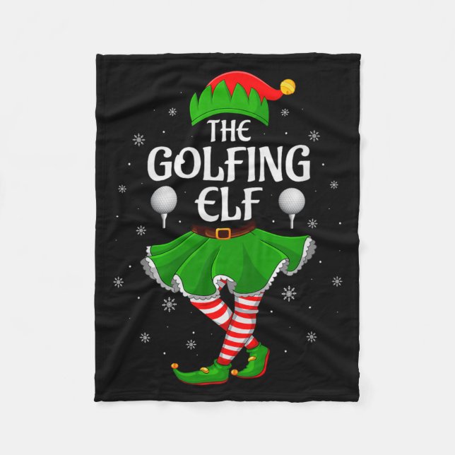 Golfing Elf Christmas Family Girls Women Elf Squad Fleecedecke (Vorderseite)