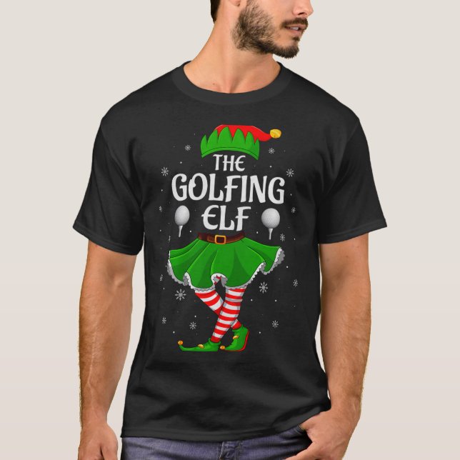 Golfing Elf Christmas Family Girls Women Elf Squad T-Shirt (Vorderseite)