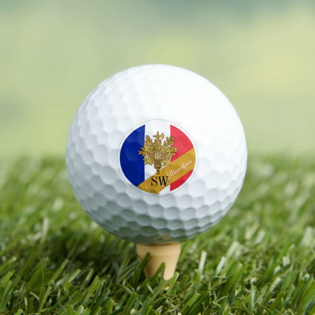 Golfing France & Monogram, französische Flagge /go Golfball (Insitu T-Shirt)