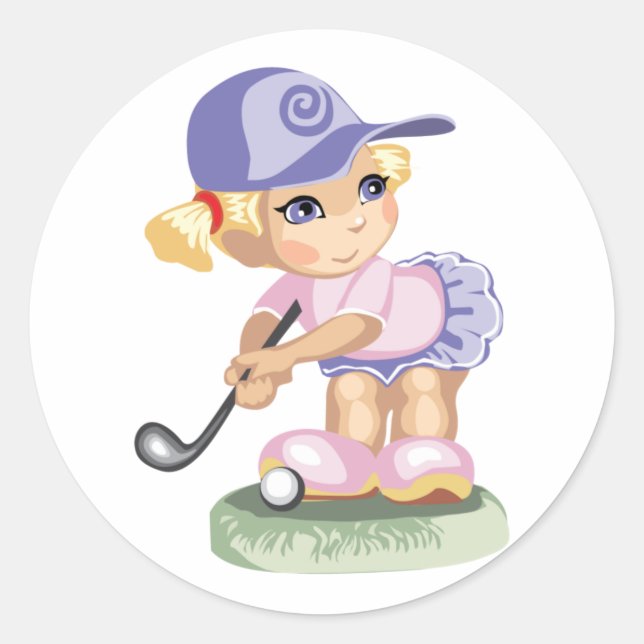 Golfing Girl Sticker (Vorderseite)