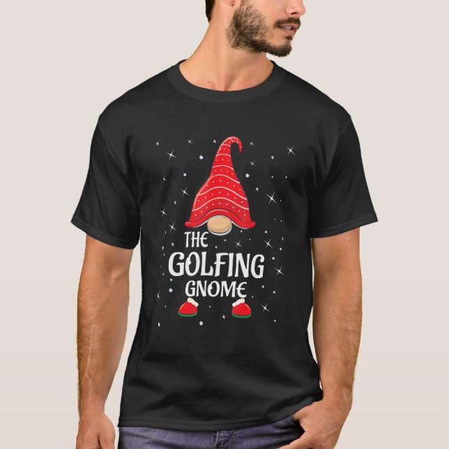 Golfing Gnome Buffalo Kariert Matching Family Chri T-Shirt (Vorderseite)