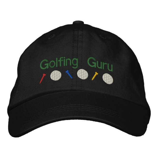 Golfing Guru Bestickte Baseballkappe (Vorderseite)