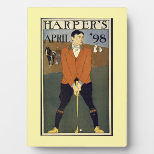 "Golfing Harper's 1898" Fotoplatte