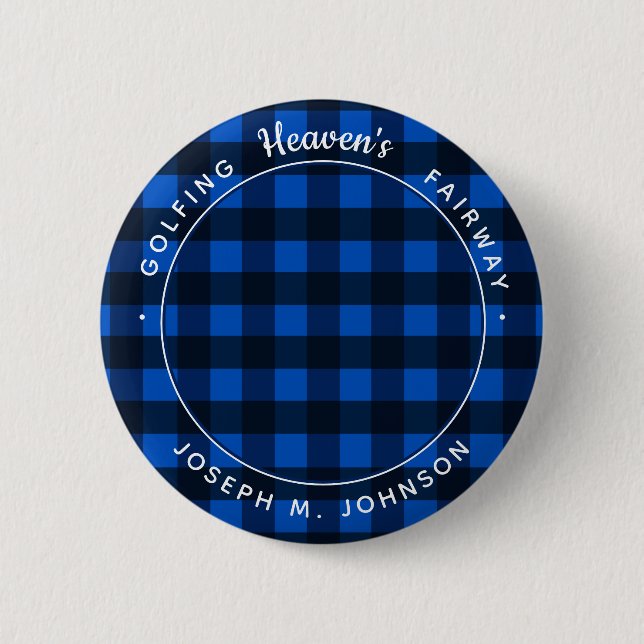 Golfing Heaven's Fairway Foto Golf Memorial Button (Vorderseite)