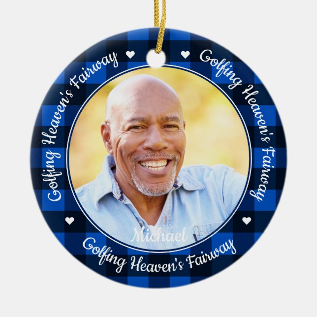 Golfing Heaven's Fairway Foto Golf Memorial Keramik Ornament (Vorne)