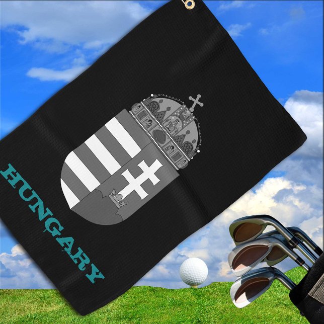 Golfing Hungary & Ungarisches Wappen / Fahne Golfhandtuch (Von Creator hochgeladen)