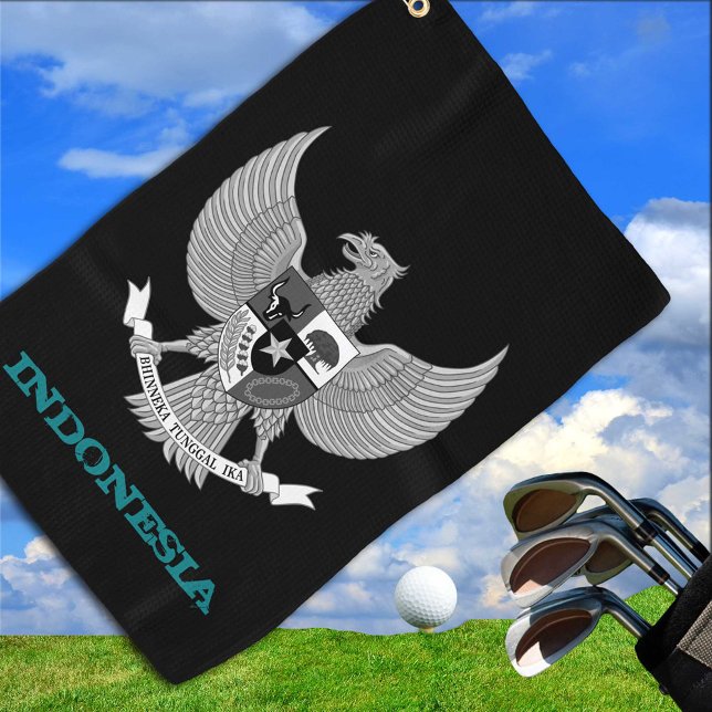 Golfing Indonesia & Indonesisches Wappen / Flagge Golfhandtuch (Von Creator hochgeladen)