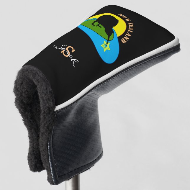 Golfing Kiwi Bird & Sport in Neuseeland Golf Headcover (3/4 Vorderseite)