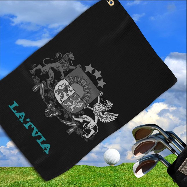 Golfing Lettland & Lettische Wappen / Flagge Golfhandtuch (Von Creator hochgeladen)