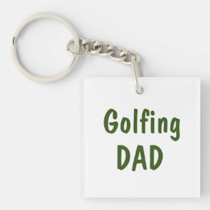 Golfing Papa Text auf weiß Schlüsselanhänger