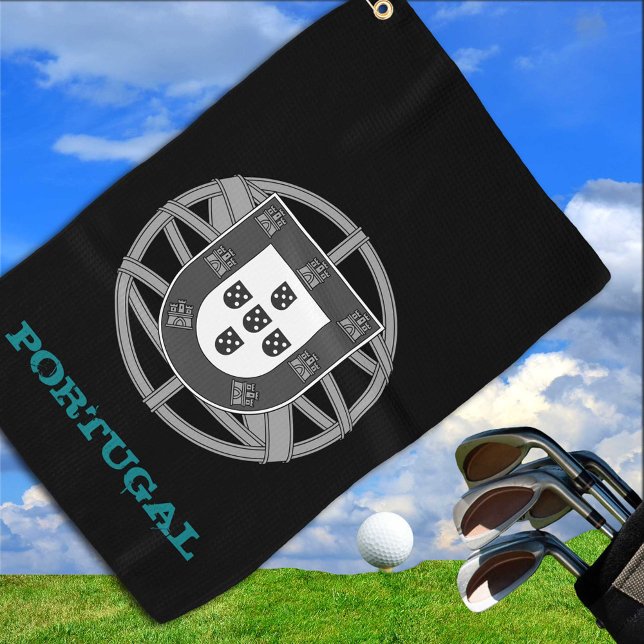 Golfing Portugal & Portugiesisches Wappen / Flagge Golfhandtuch (Von Creator hochgeladen)