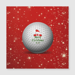 Golfing Santa, buntes Weihnachtsdesign Magnetkarte