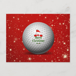 Golfing Santa, skurriles Weihnachtsdesign Postkarte