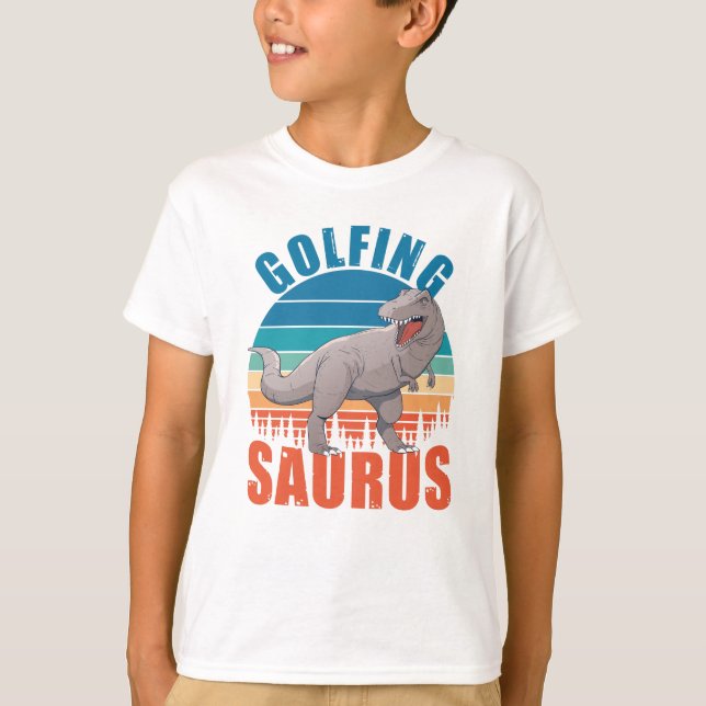 Golfing Saurus Funny T Rex Dinos Gift T-Shirt (Vorderseite)
