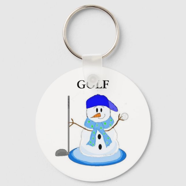 Golfing Snowman Schlüsselanhänger (Vorderseite)