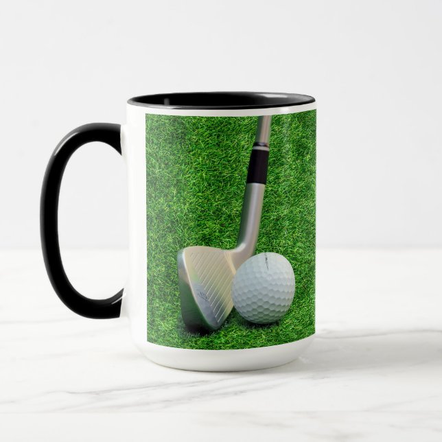 Golfing Sport golf ball and putter Personalize  Tasse (Links)