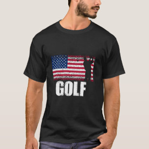 Golfing Sports Retro American Flag USA Gol T-Shirt