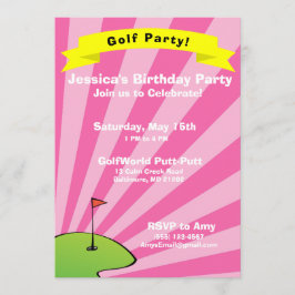 Golfing Themed Geburtstagsparty Einladung