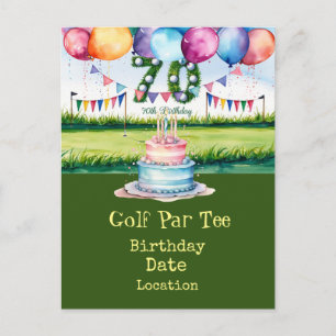 Golfjahrtag Par T-Shirt Party Einladung Postkarte