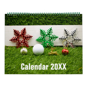 Golfkalender mit Golfball auf grünem Gras Kalender