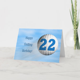 Golfkarte zum 22. Geburtstag Karte