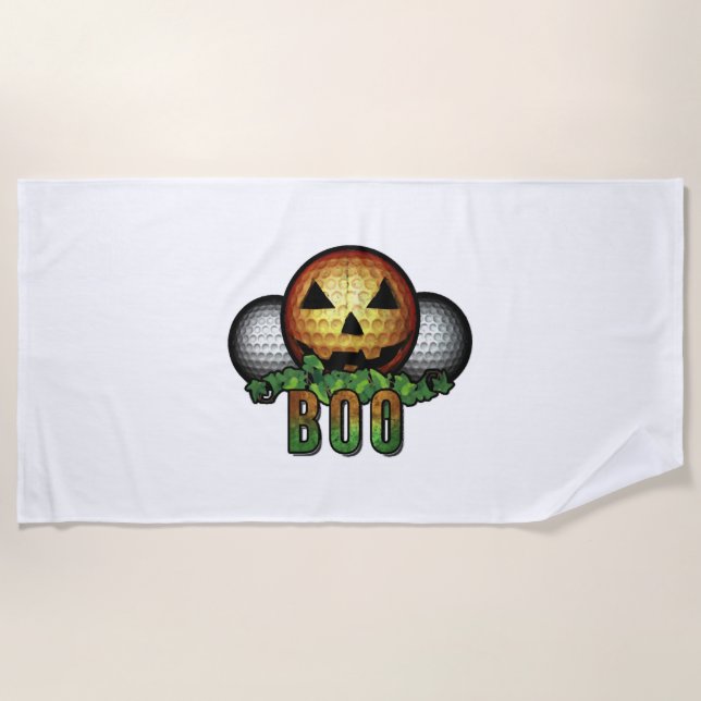 Golfklub Halloween Golfer Verleihung Geschenk Strandtuch (Vorderseite)