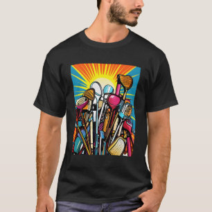 Golfklubs Golfer Golfspiel Golfspieler Putter Pop T-Shirt