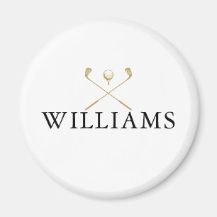 Golfklubs mit personalisiertem Black and Gold-Name Magnet