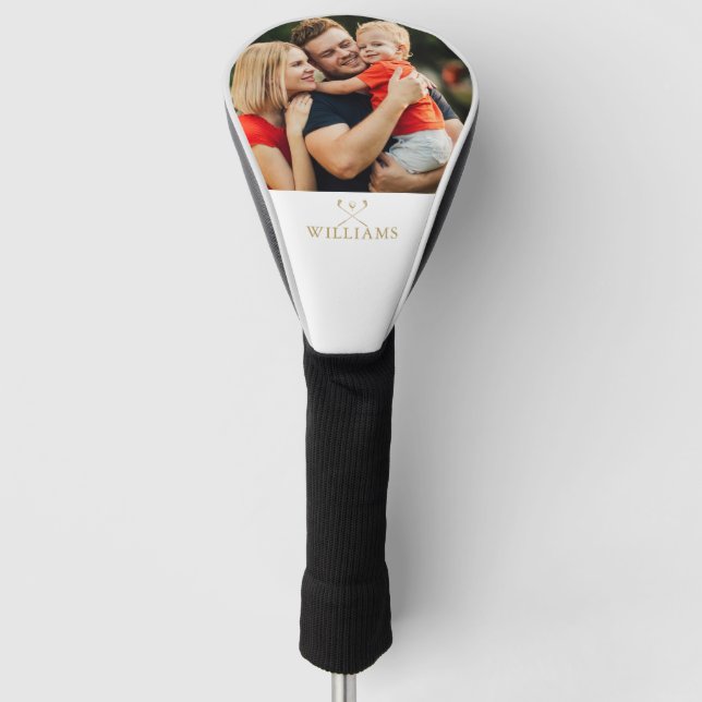 Golfklubs mit personalisiertem Foto und Goldene Na Golf Headcover (Vorderseite)