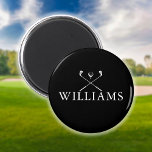 Golfklubs mit personalisiertem Schwarz-Weiß-Namen Magnet<br><div class="desc">Personalisieren Sie den Namen in klassischer Typografie,  um ein einzigartiges Golfgeschenk zu schaffen und für jeden Golfer zu behalten. Entwickelt von Thisisnotme©</div>