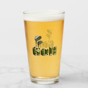 Golfklubs mit Word Golf, Glas