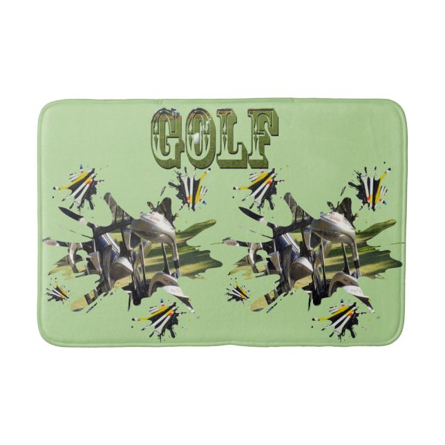 Golfklubs und T-Shirts, Memory Foire Badematte (Vorderseite)