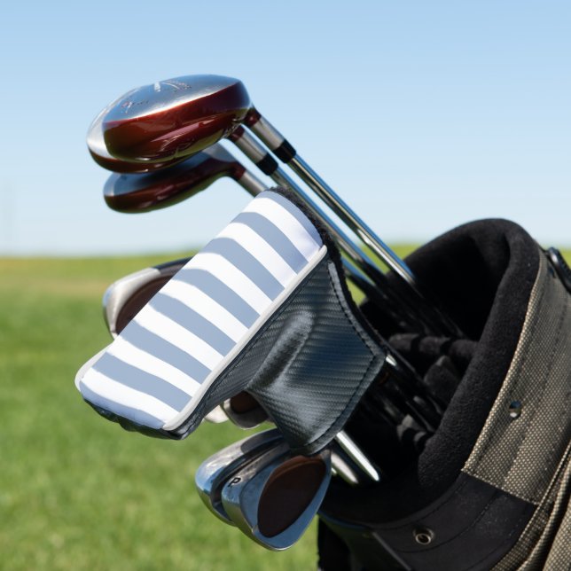 Golfkopfabdeckung Blau-Weiß gestreift Golf Headcover (In Situ)