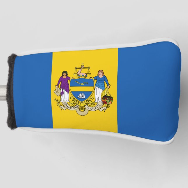 Golfkopfabdeckung mit Flagge von Philadelphia, Pen Golf Headcover (Vorderseite)