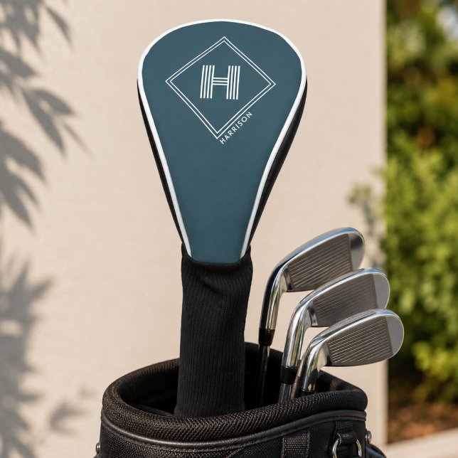 Golfkopfabdeckung | Modernes geometrisches Monogra Golf Headcover (Von Creator hochgeladen)