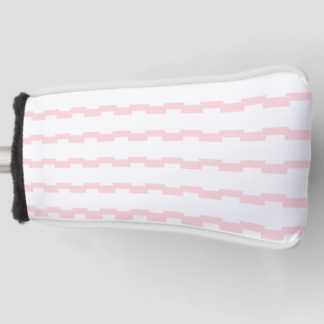 Golfkopfabdeckung Rosa & Weiß gestreift Golf Headcover (Vorderseite)