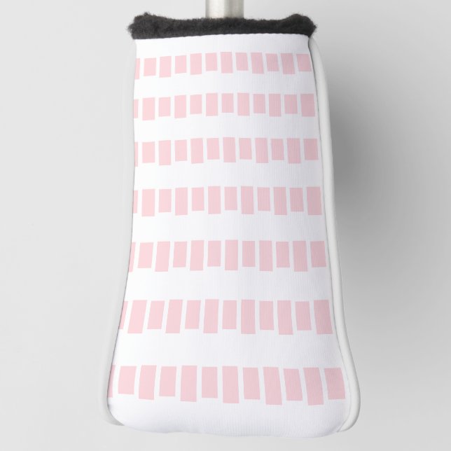 Golfkopfabdeckung Rosa & Weiß Quadratisch Golf Headcover (Rotieren 90)