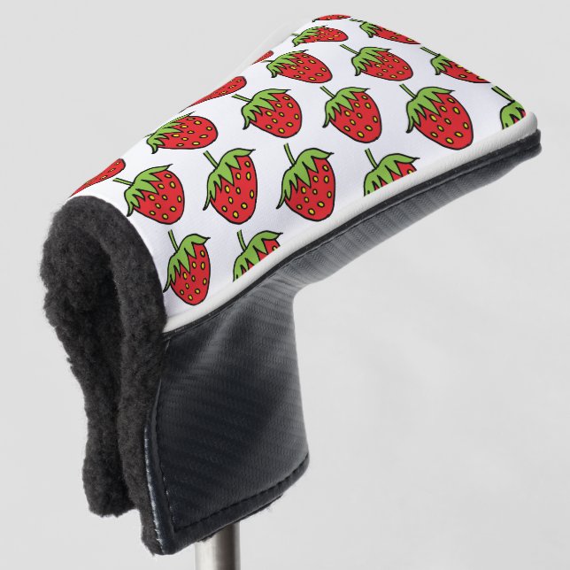 Golfkopfschutz Erdbeeren Obst Golf Headcover (3/4 Vorderseite)