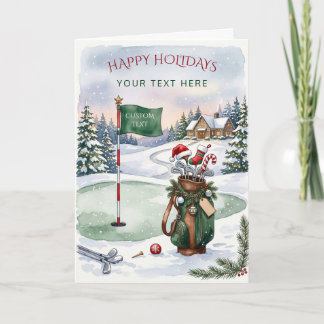 Golfkranz-Schleife-Weihnachten Feiertagskarte