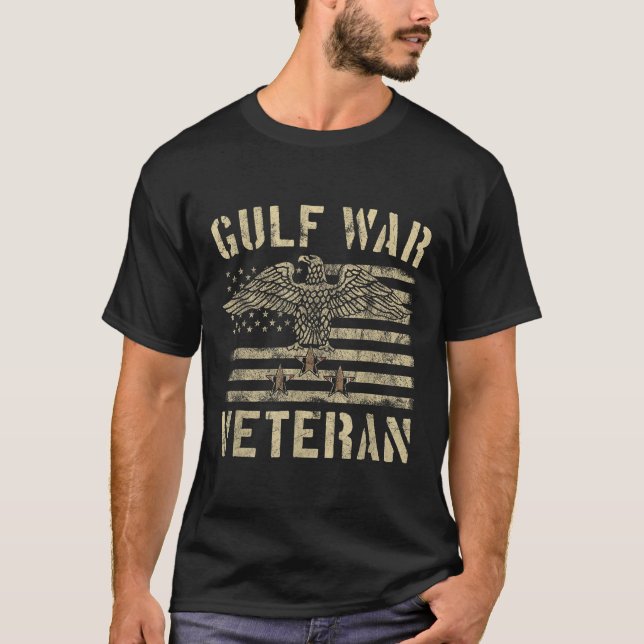 Golfkrieg Veteran Shirt Eagle US Flagge (Vorderseite)