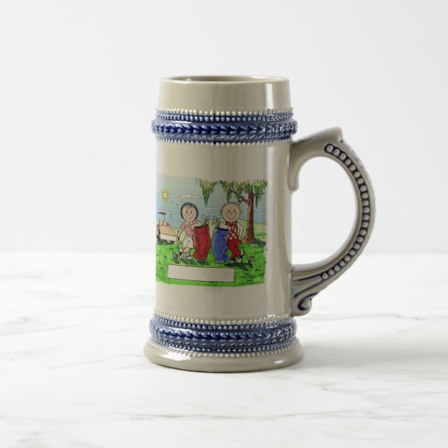 Golfkuppel - Personalisierter Cartoon Bierglas (Rechts)